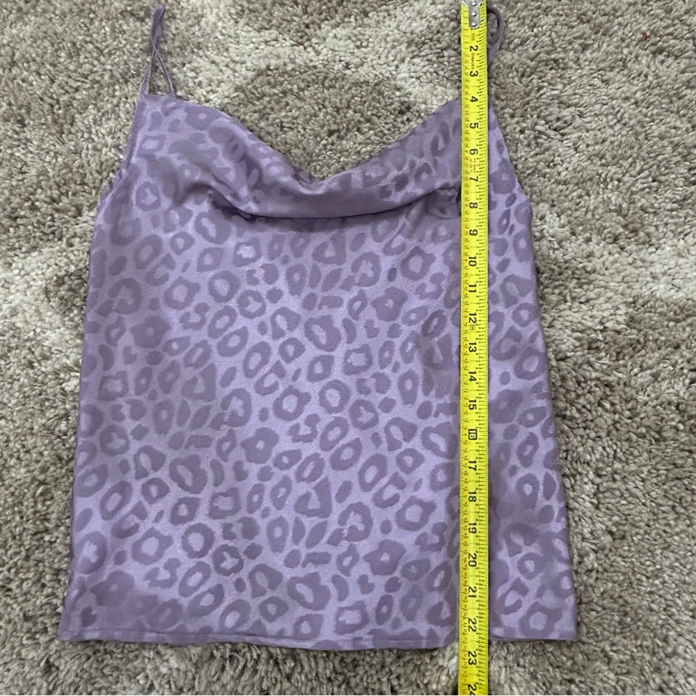 Nasty Gal Cat Fight Satin Purple Leopard Print Sleeveless Camisole - Picture 8 of 8